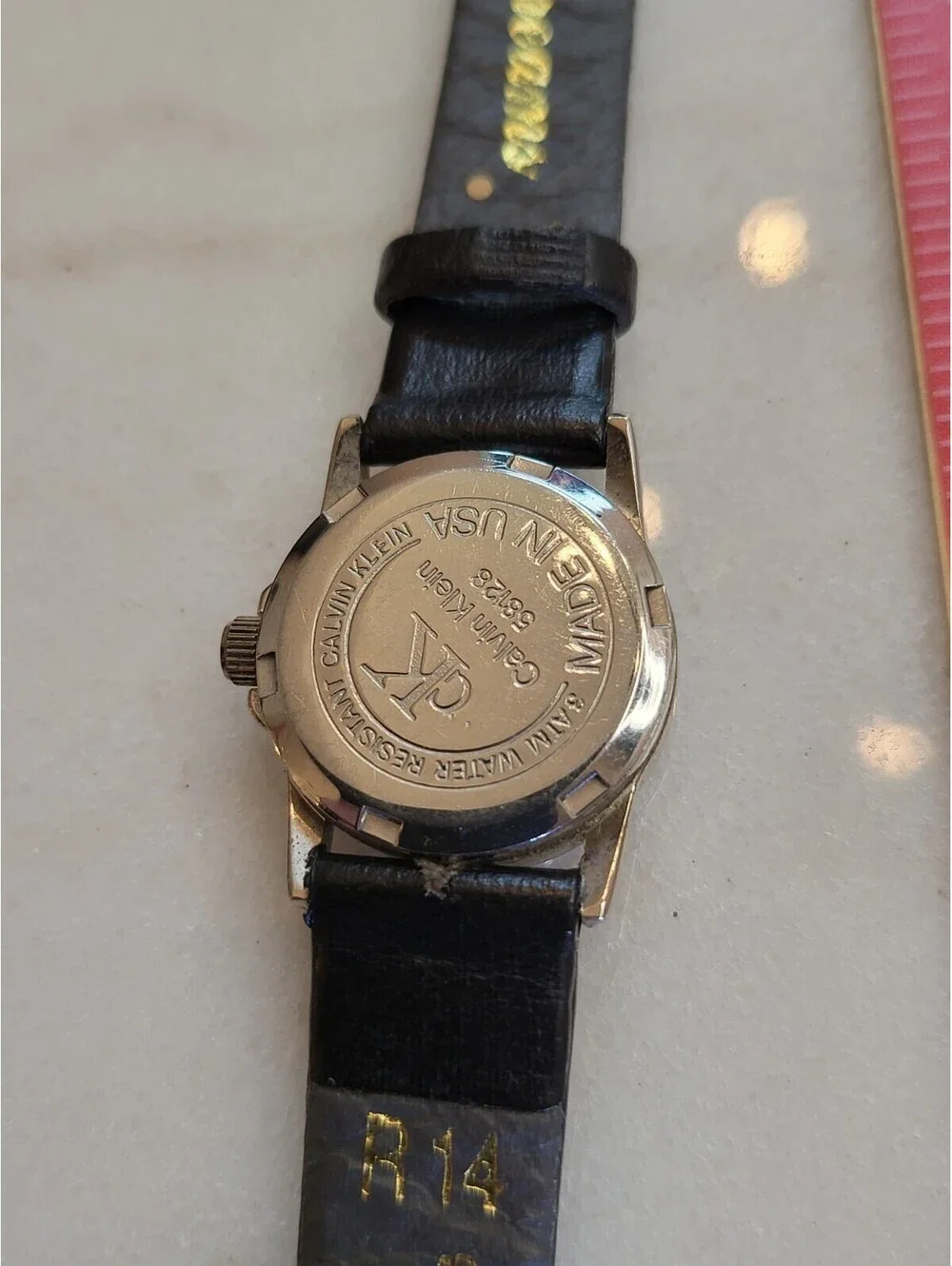 Calvin Klein Quartz Silver Tone St.Steel Ladies Watch Black Dial Leather Working